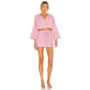 FREE PEOPLE Elora Set Bubble Gum 100% Cotton Medium Revolve